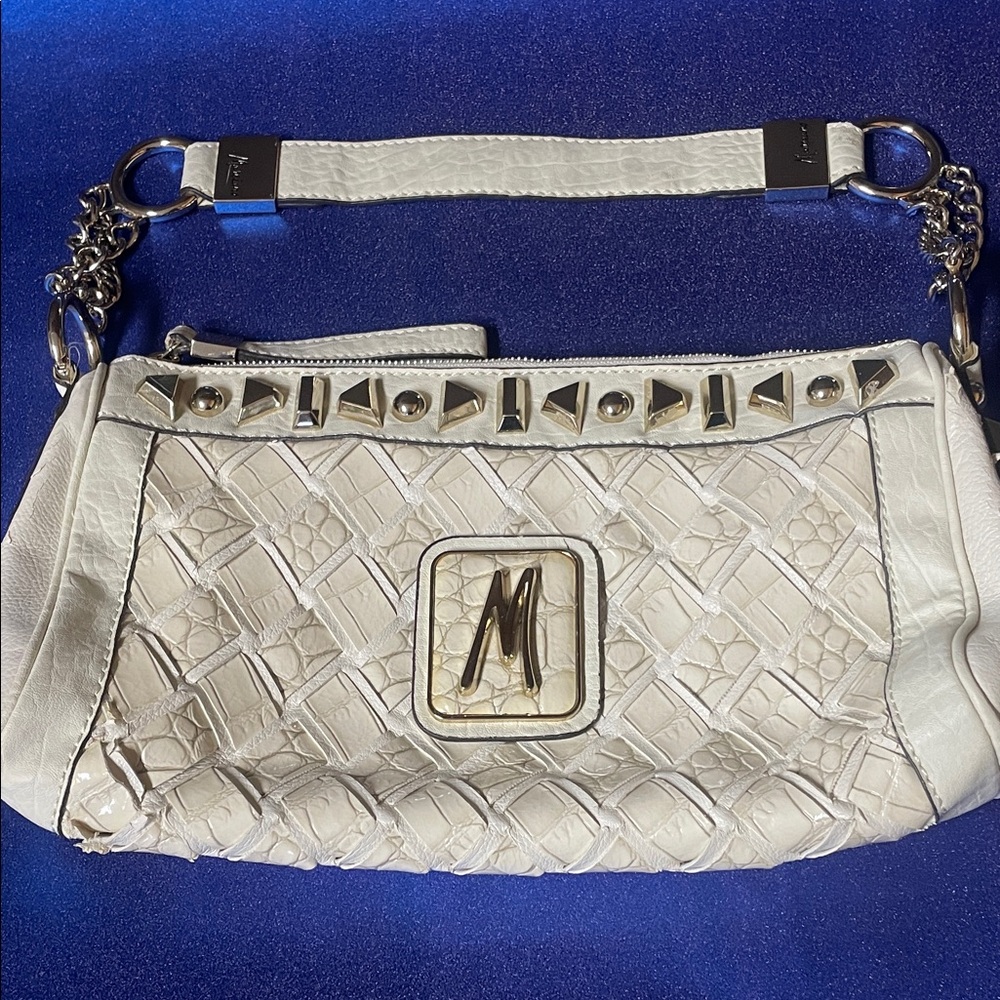 Marciano off white and gold chain shoulder purse great inside outer needs work
